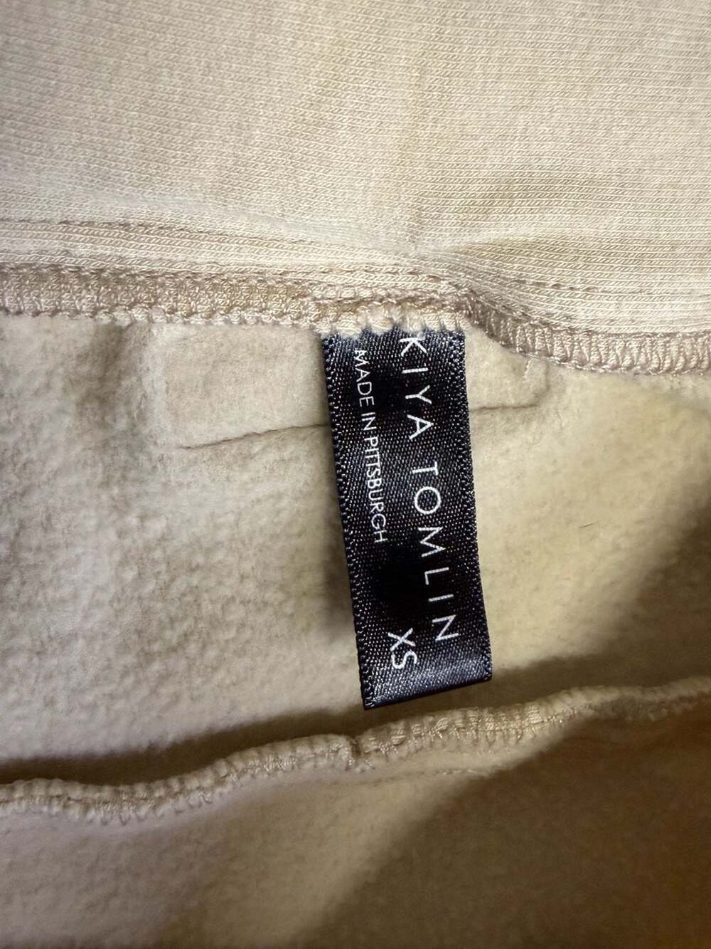 Kiya Tomlin Twisted V-Neck Bamboo Cotton Sweatshirt, Size XS - Picture 2 of 5